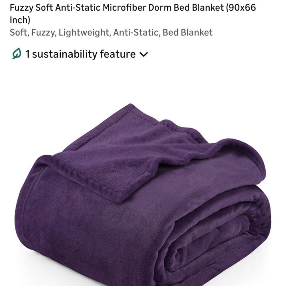 Topia Luxurious Purple Microfiber Blanket